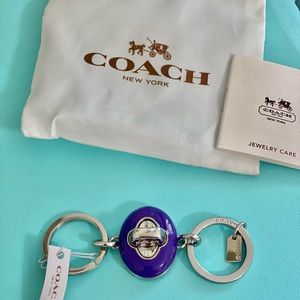 Coach valet turn lock keychain NIB